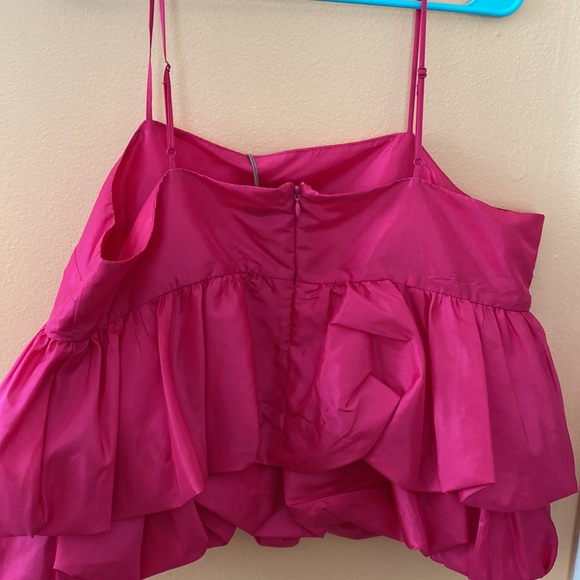 A New Day Hot Pink Puffy Ruffle Top XL - Picture 5 of 5